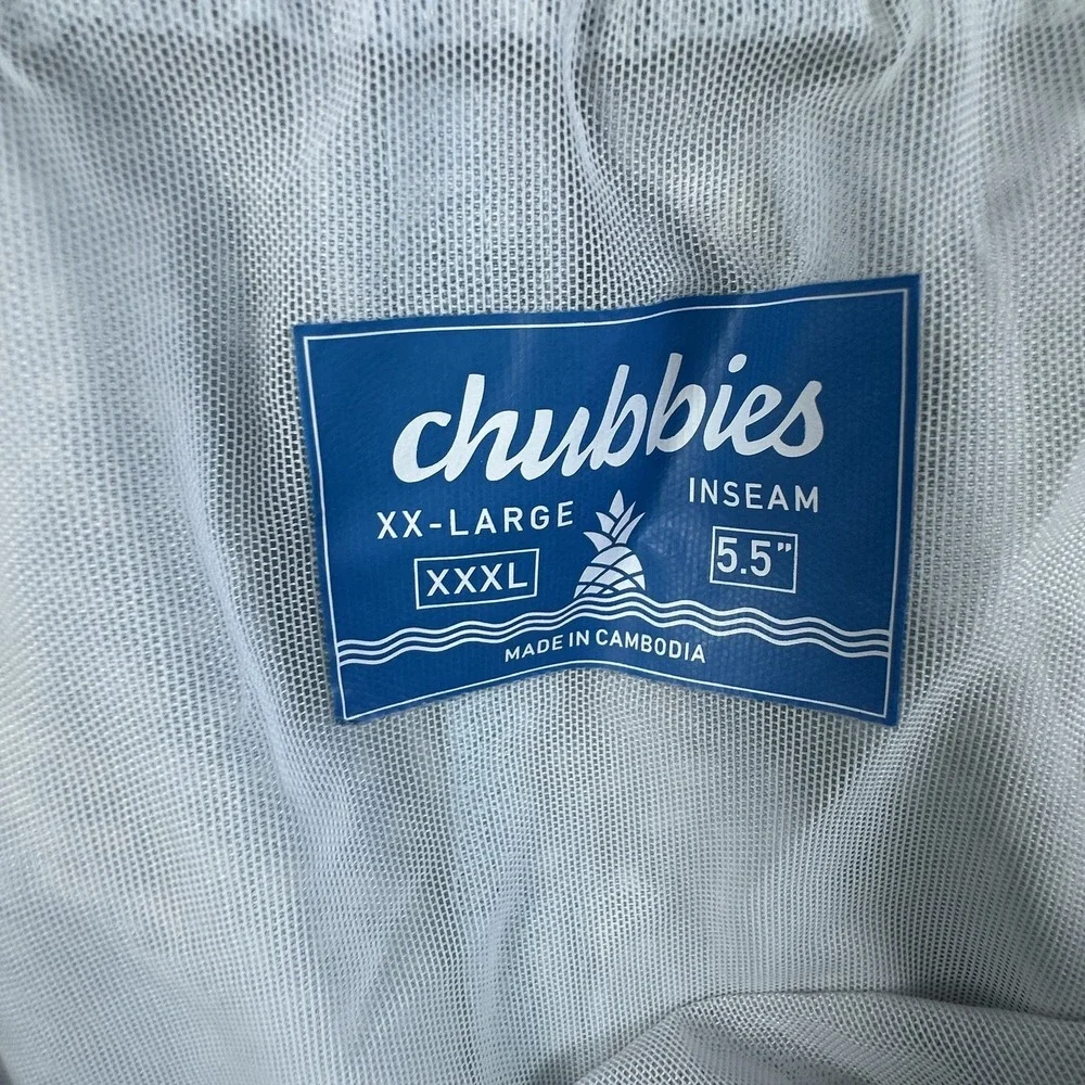 Chubbies Swim Shorts Mens 3XL Blue Teal Pineapple Print Mesh Lined 5.5